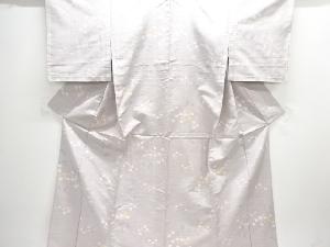 枝花模様織り出し手織り紬単衣着物